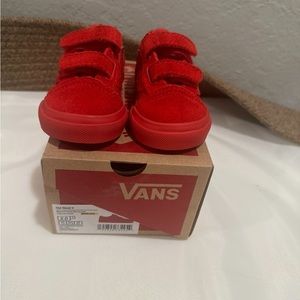 Red checkered old skool vans
